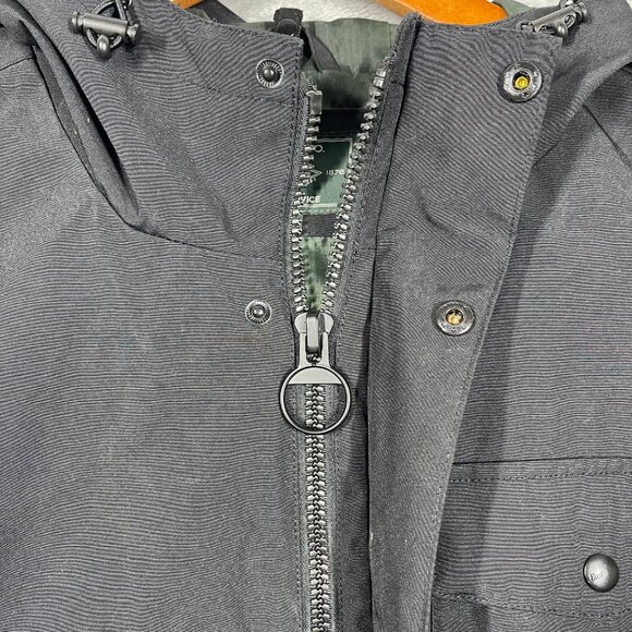 G. H. BASS CO. HARD SERVICE‎ HOODED RAIN JACKET MENS BLACK LARGE - Picture 5 of 10